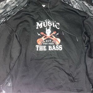 Black Music Graphic Hoodie size xL